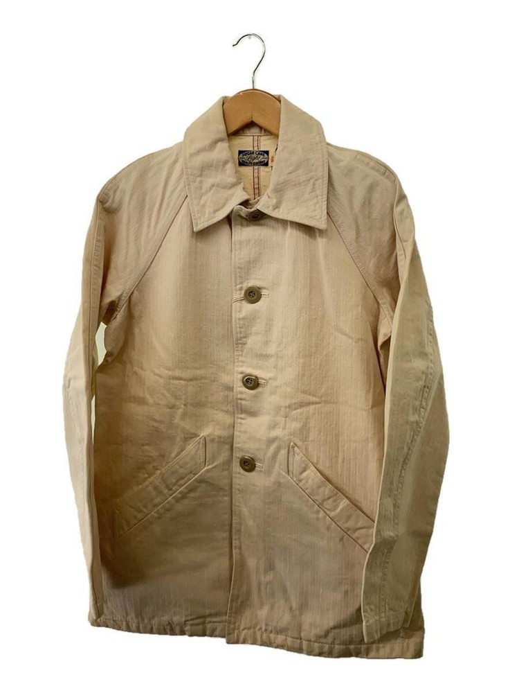 SUGAR CANE Cotton Coverall Jacket Size 38 Beige Vintage Workwear