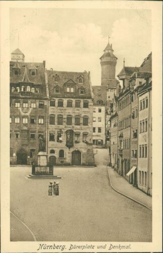 Postcard Nuremberg Dürerplatz and monument around 1910 (No. 9682)