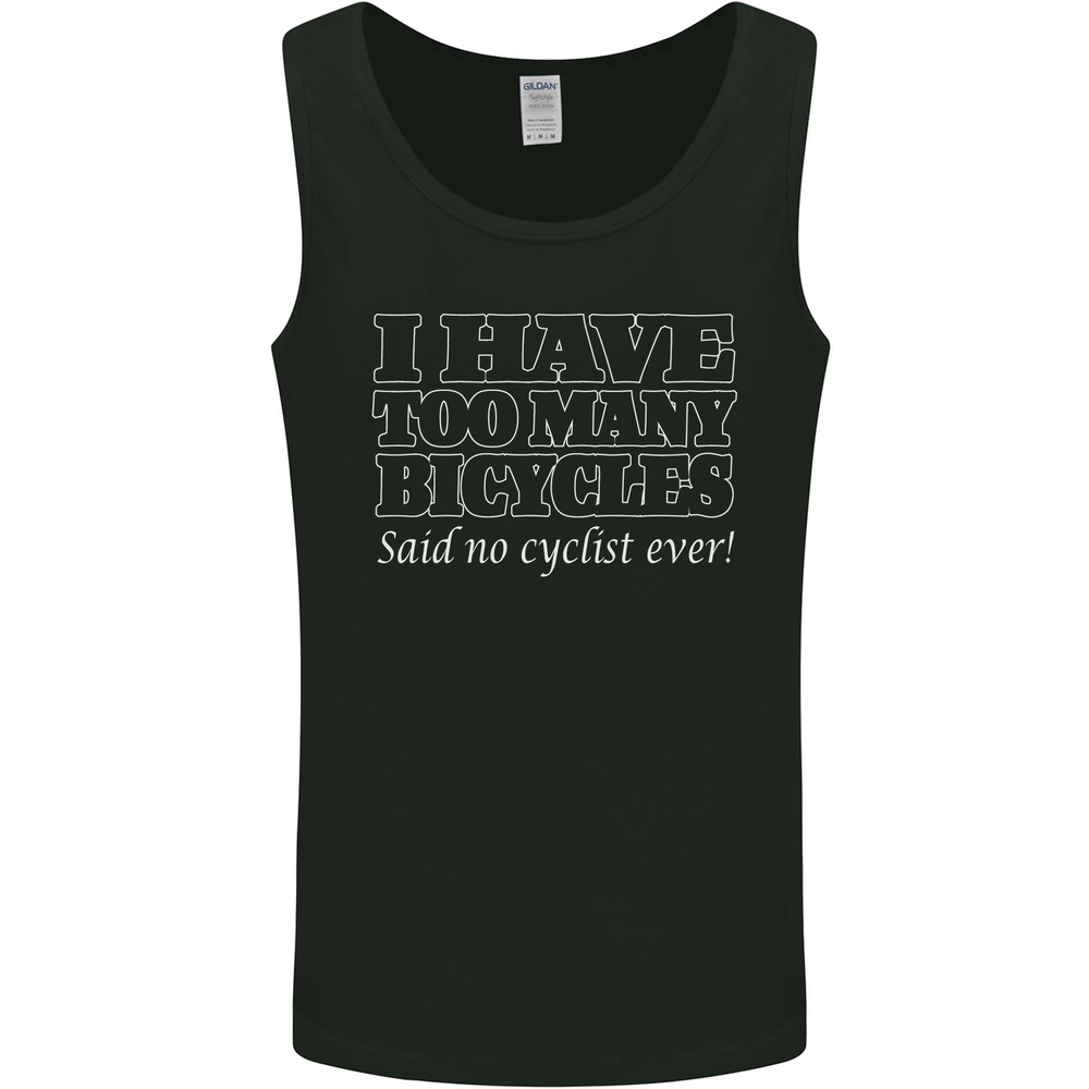 Too Many Bicycles Said No Cyclist Cycling Mens Vest Tank Top