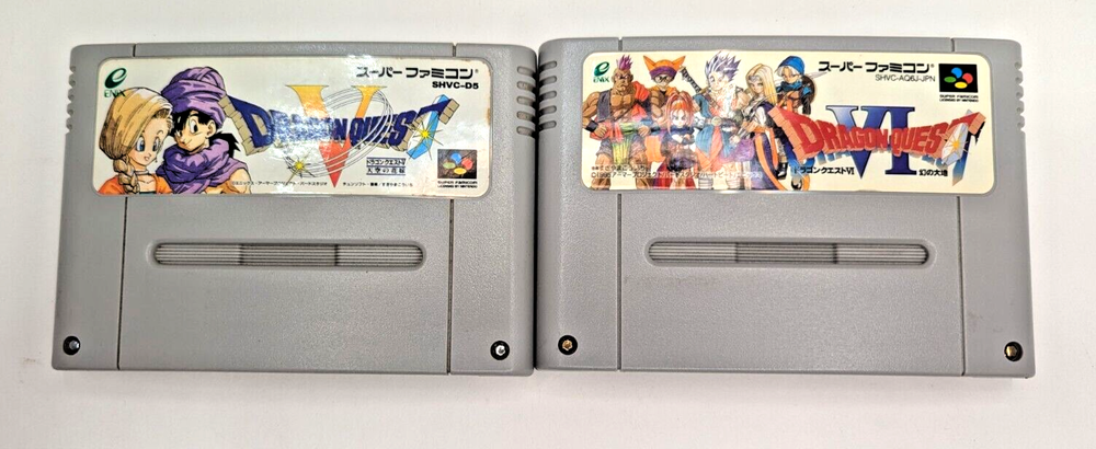 Dragon Quest V & VI Super Famicom Set US Seller New Batteries EBA-B7