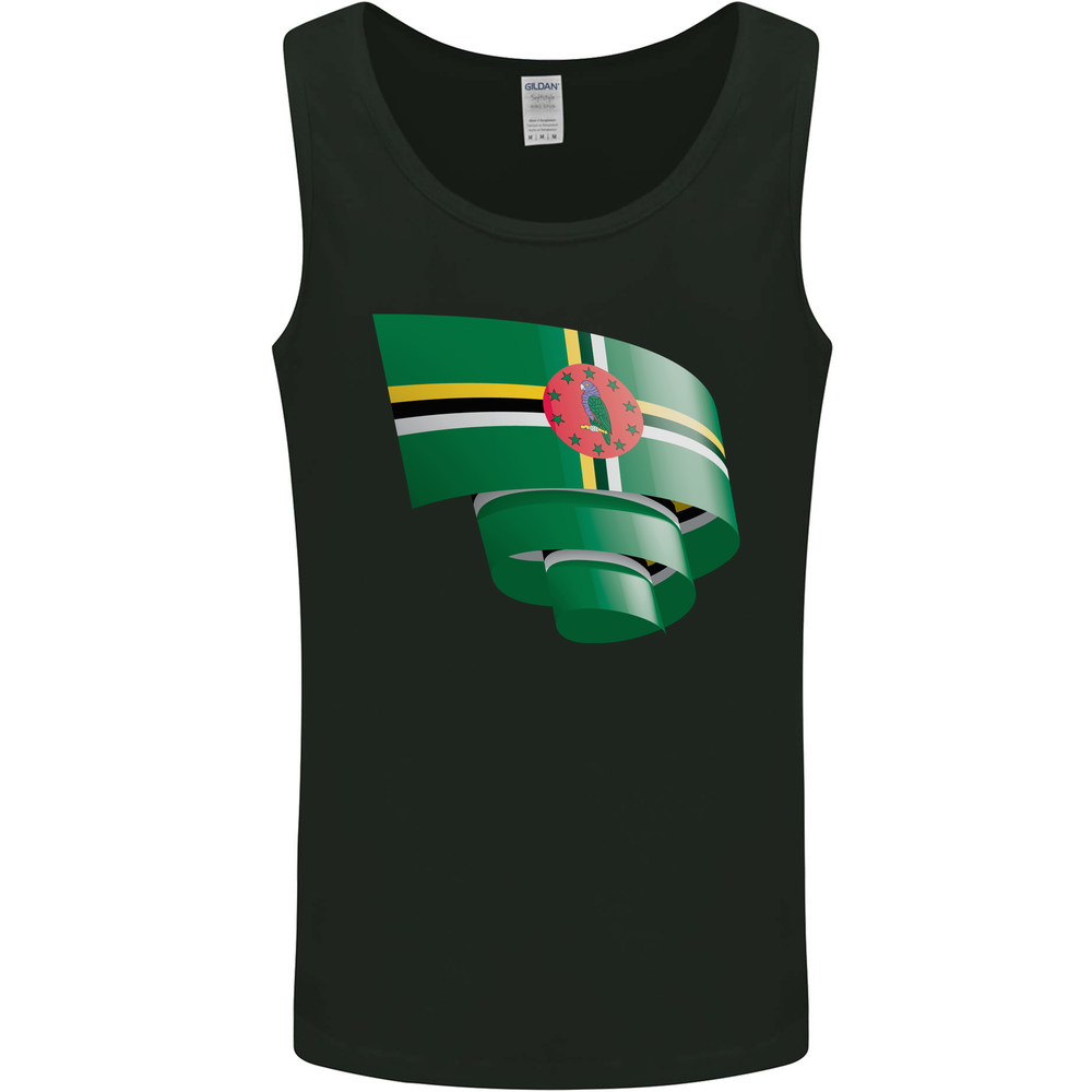 Curled Dominica Flag Dominican Day Football Mens Vest Tank Top