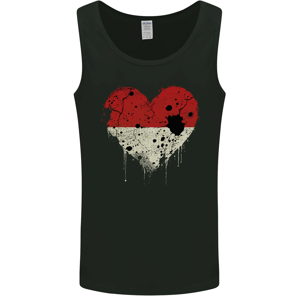 Love Indonesia Flag Indonesian Day Football Mens Vest Tank Top