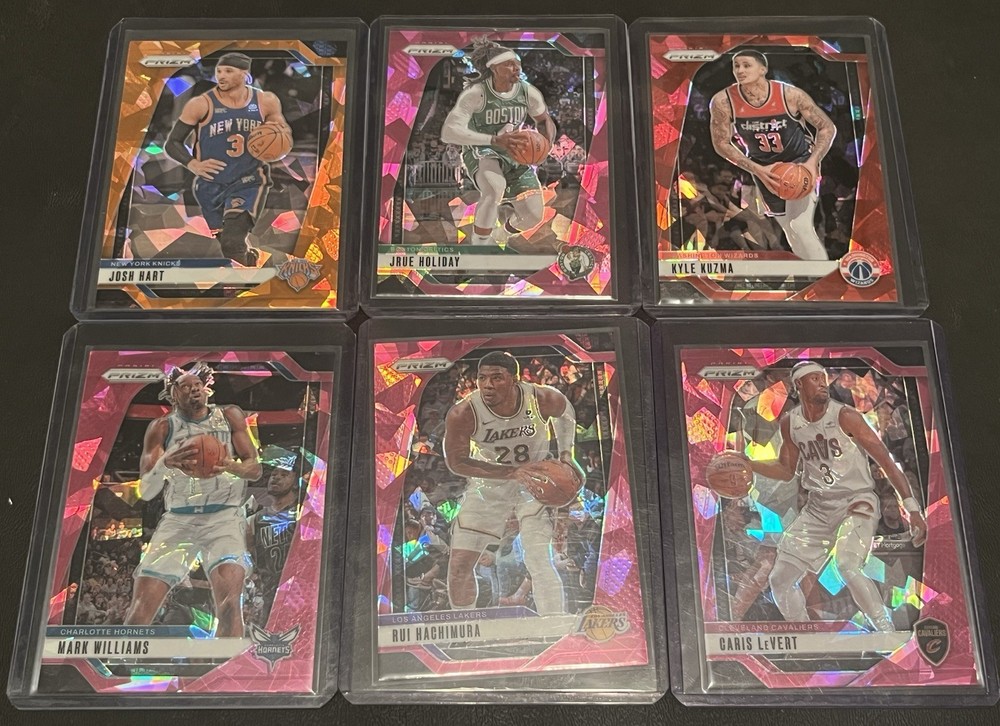 6 Card Lot NBA Prizm Ice Pink Orange Red