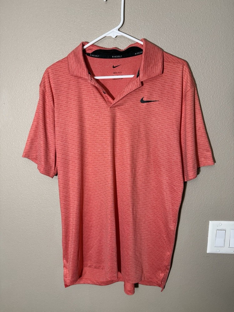 Nike Men's Dri-Fit Golf Athletic Polo Shirt Size Medium Red
