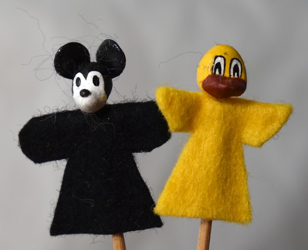 Dollhouse Miniature ARTISAN Theater Puppet MICKEY MOUSE Donald Duck