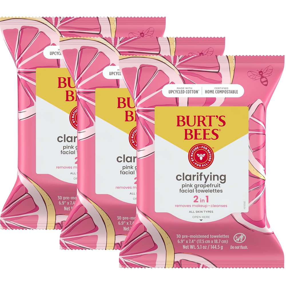 Stocking Stuffers, Pink Grapefruit Face Wipes, for All Skin Types, Hydrating Mak
