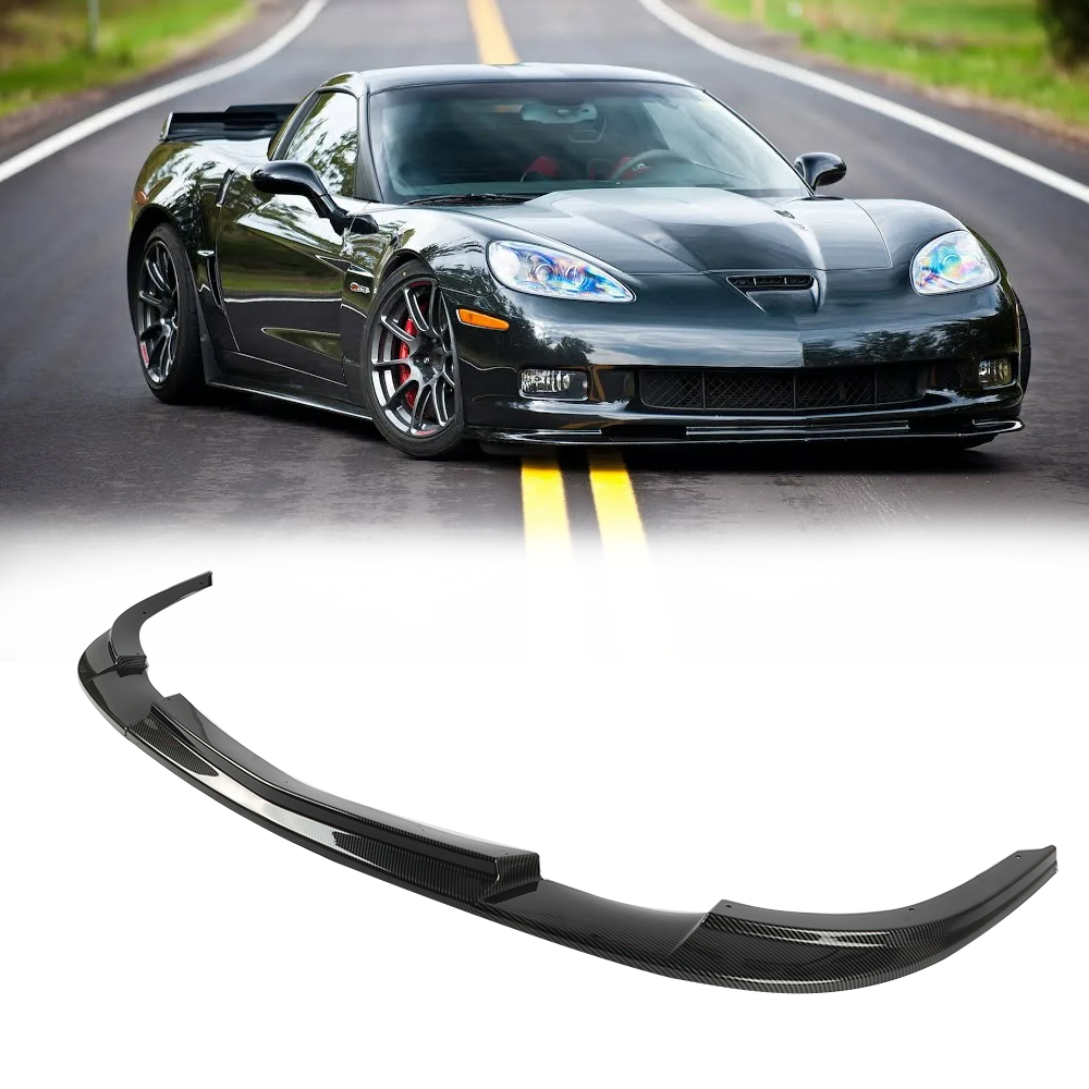Fit Corvette C6 Z06 05-13 | ZR1 Style Carbon Fiber Front Bumper Splitter Lip Kit