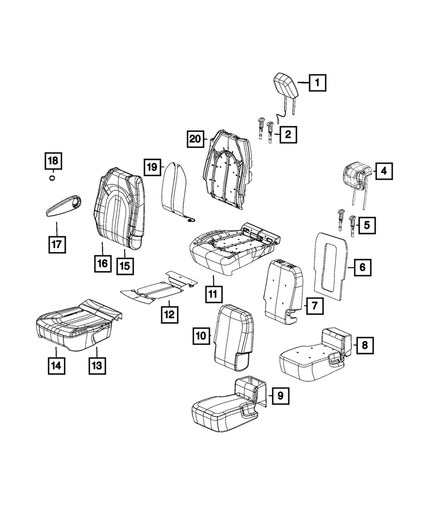 Genuine Mopar Rear Quad Seat Cushion Cover 6EC68LV5AC