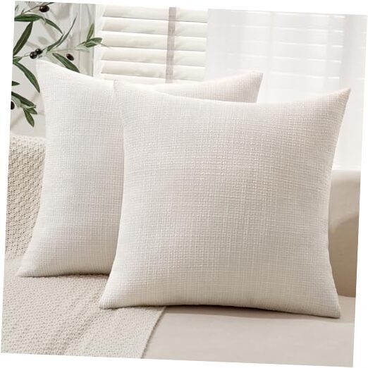 Burlap Linen Throw Pillow Covers 20x20 Inch 20