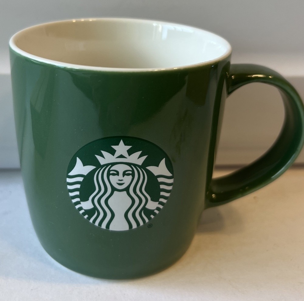 Starbucks  2021 Ceramic Green White Mermaid Siren Logo Coffee Cup 11oz Mug