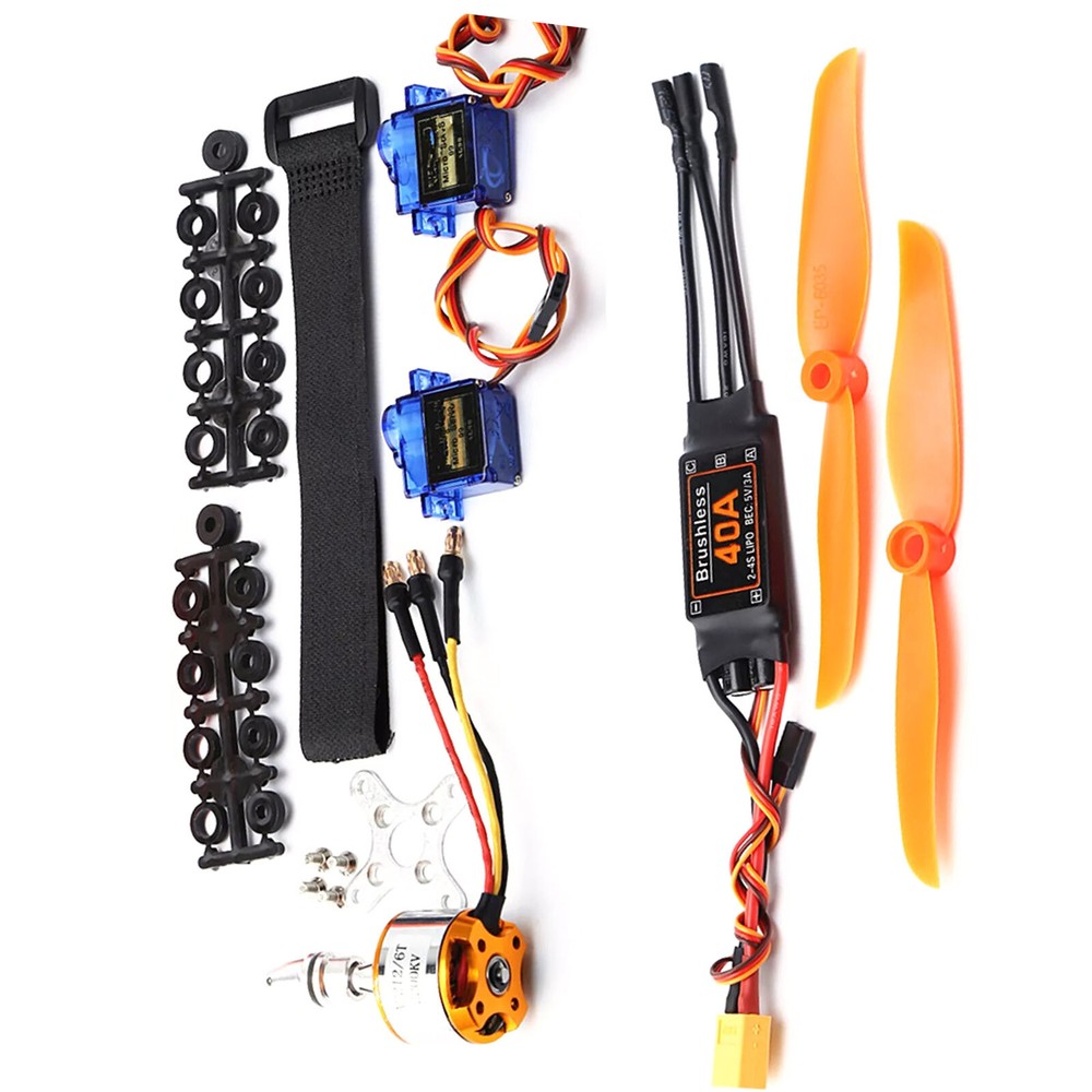 Brushless Motor Kit 2200KV 40A ESC 6035 Propeller 9G Micro Servo RC Plane Parts