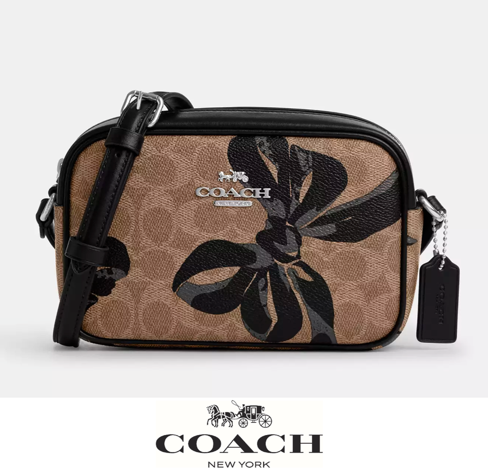 NWT Coach Mini Jamie Camera Bag in Signature Canvas Bow Print CY778 Gift Ready