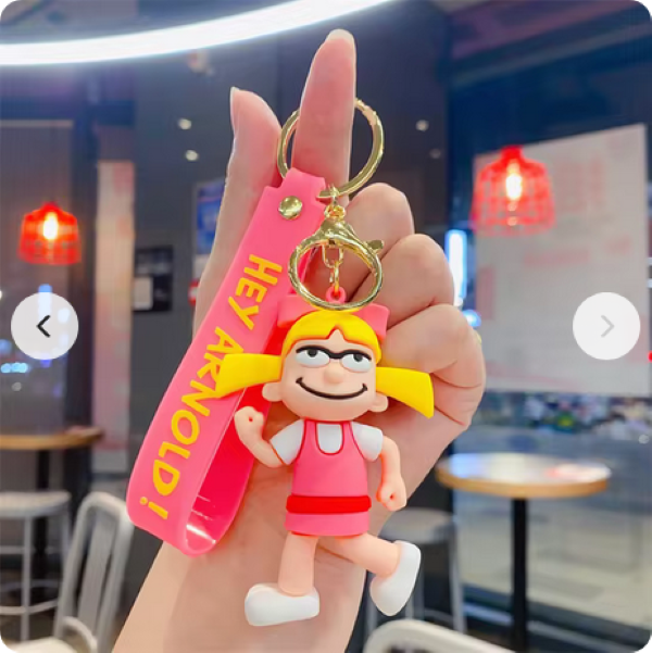 New Kawaii Cartoon Action Figure Hey Arnold! Keychain Arnold Shortman Figurines