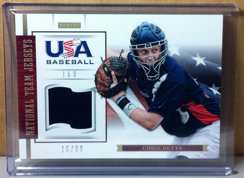 2012 PANINI USA #5 CHRIS BETTS TAMPA BAY RAYS NATIONAL TEAM JERSEY 16/99