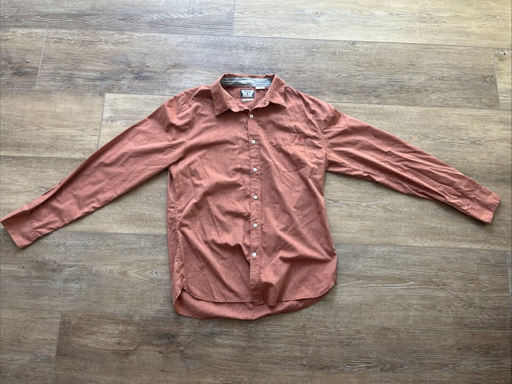 Volcom Mens Classic Fit Couple Classic Long Sleeve Button Down Size Medium