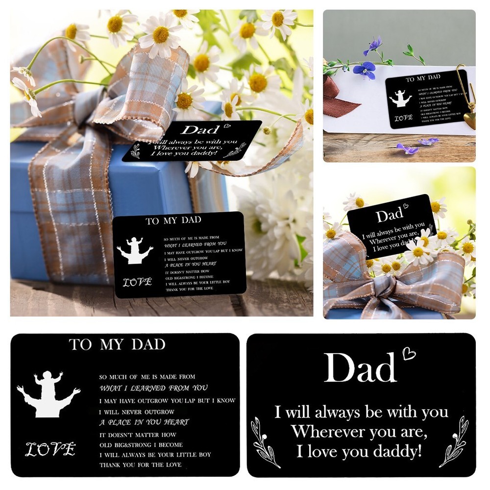 Fathers Day Dad Wallet Holder Card for Birthday Christmas Thanksgiving Father-image