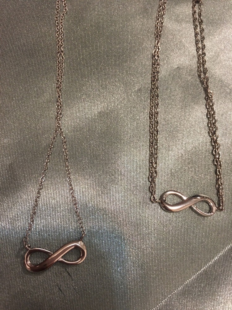 Sterling Infinity Necklace 18” And Bracelet 7” Set In “Tiffany Infinity Style”