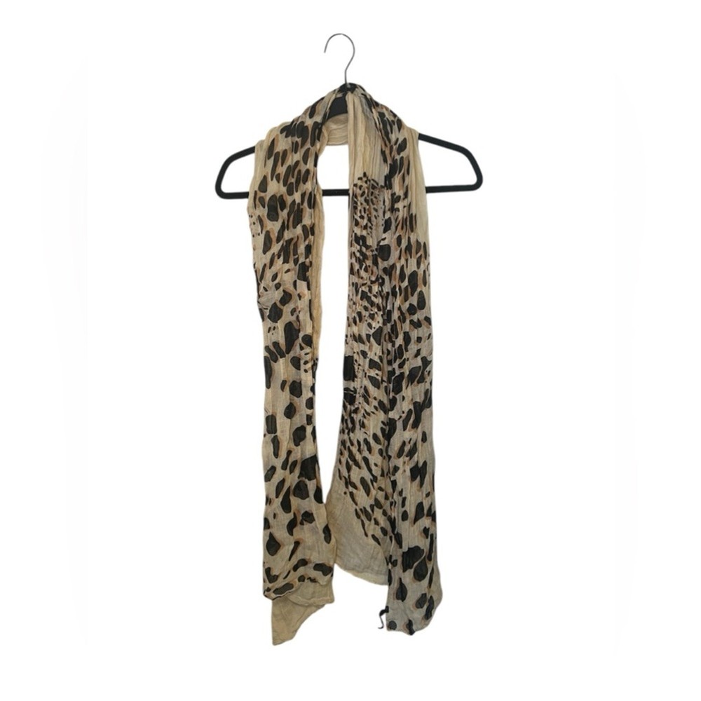Elegant Limited Edition Cream and Black Animal Print Scarf for Style and Sophistication