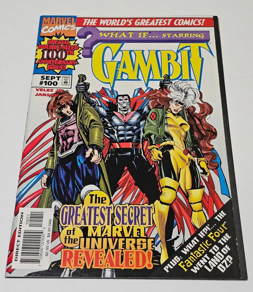 100 Gambit 1997 Marvel Comic Direct Edition Vintage Collectible