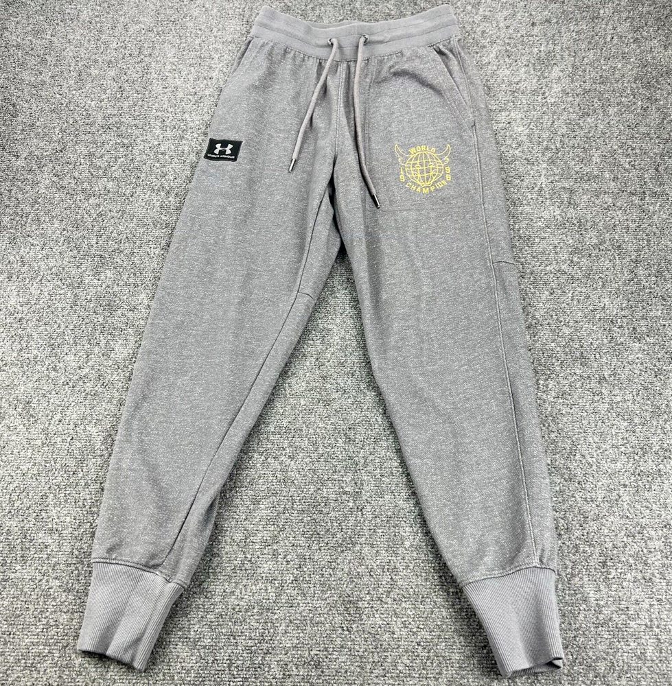 Under Armour Men’s Medium Gray Track Joggers Inspired by 1996 Chicago Bulls