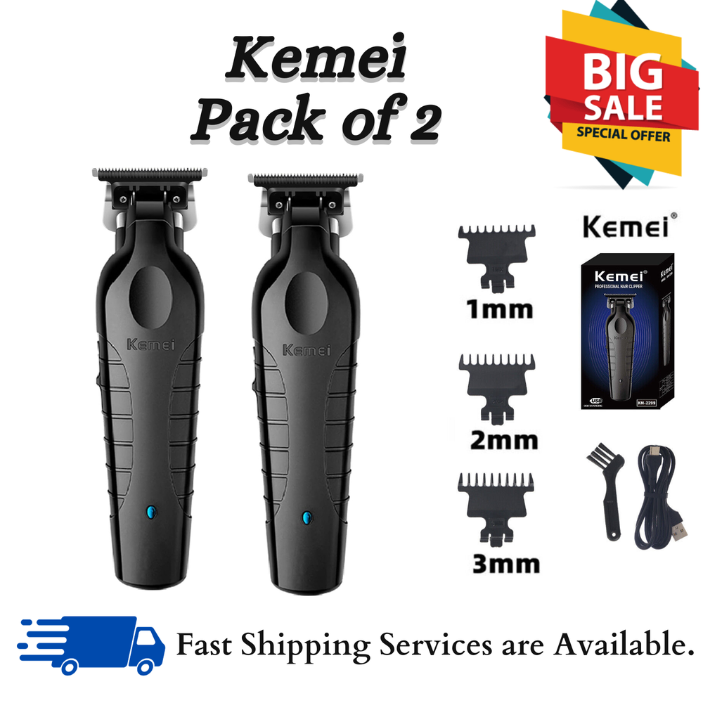Kemei-2299 Cordless Hair Trimmer & Clipper  (Pack of 2) - Limited time offer-image