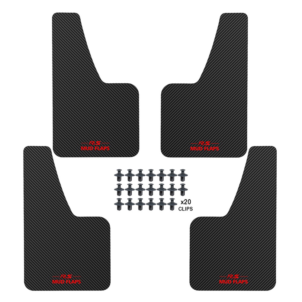 Universal X4 Carbon Fiber Mud Flaps for Sedan and Hatchback
