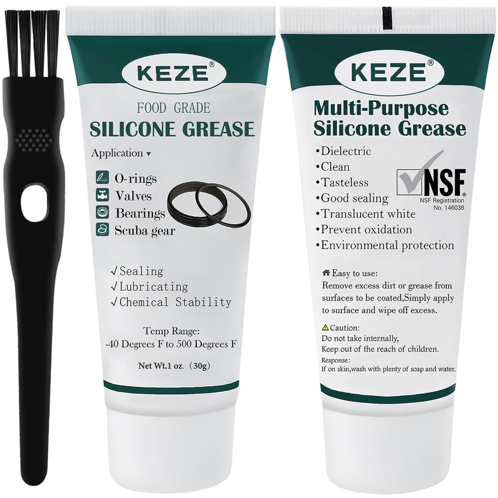KEZE Food Grade Silicone Grease for Plumbing Faucets Pools O Rings Lubricant 1 oz