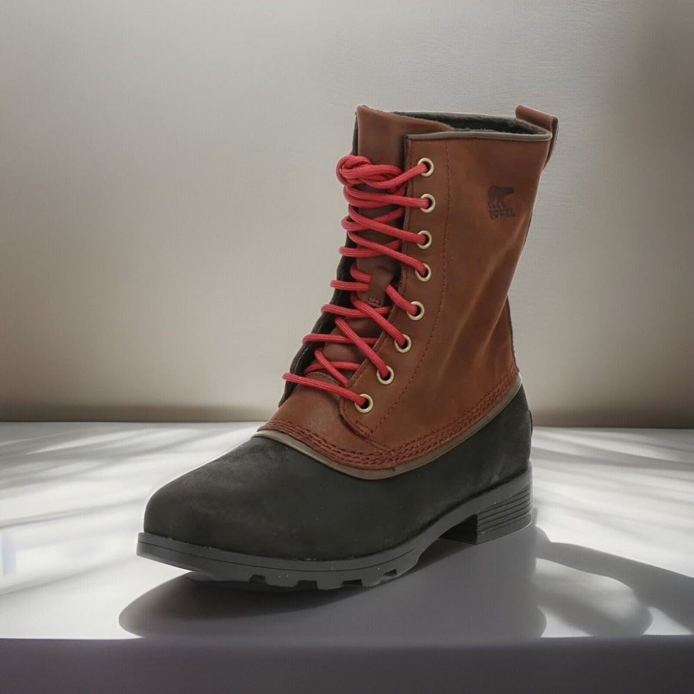 SOREL Emelie 1964 Redwood Waterproof Leather Boots Soft! Women’s Size 10 *READ!*