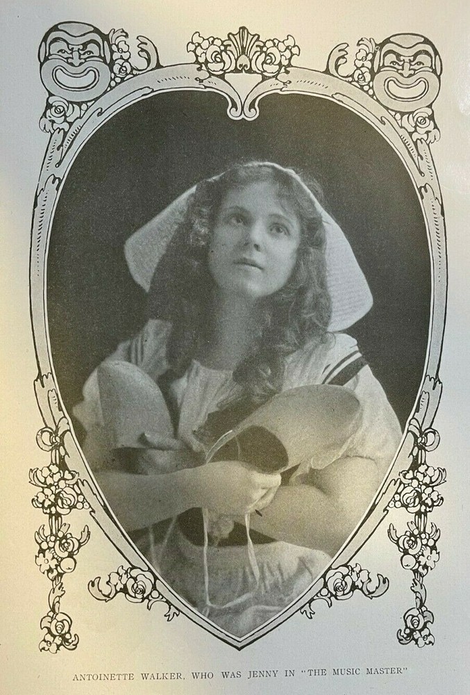 1909 Vintage Magazine Illustration Actress Antoinette Walker