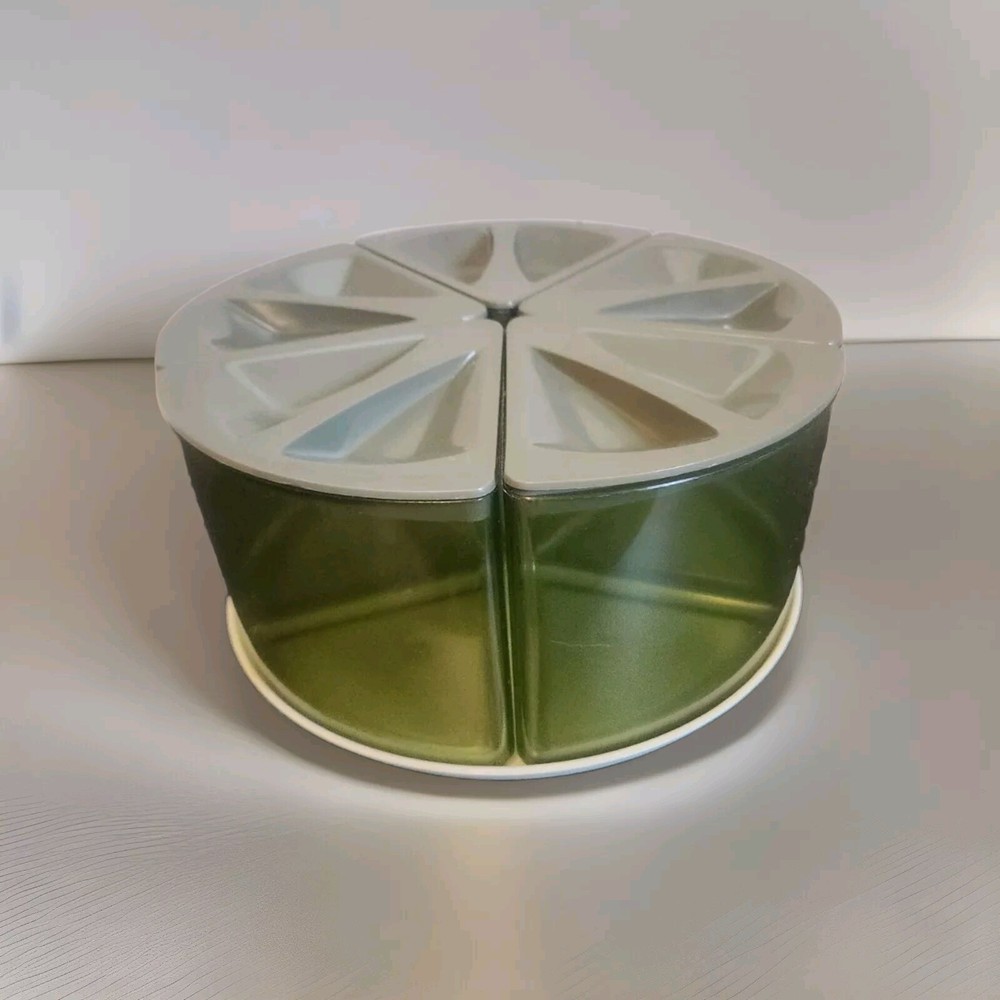 Vintage Green Lazy Susan Turntable Spice Rack Organizer by Loma Corp