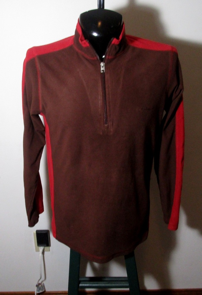 COLUMBIA Sportswear Burgundy 1/2 Zip Fleece Jersey Size L