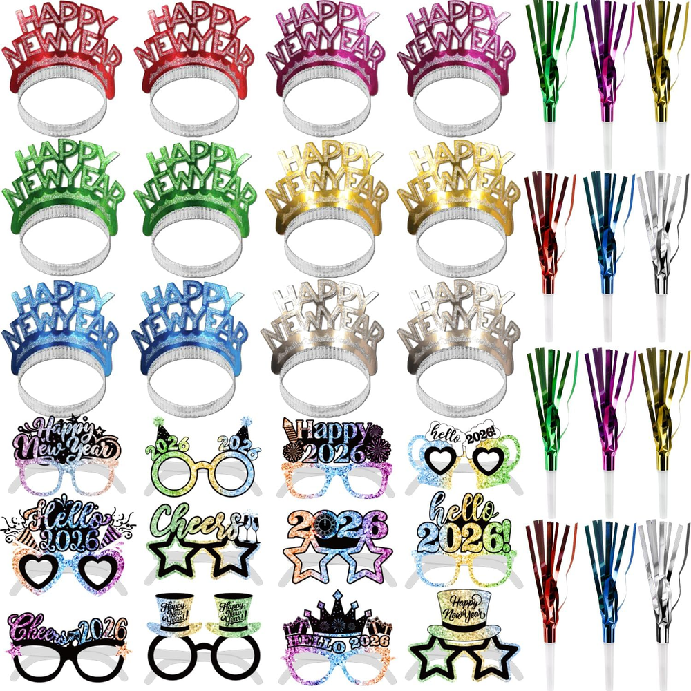 New Years Eve Party Supplies 2026 Colorful, Happy New Year Colorful Party Favors-image