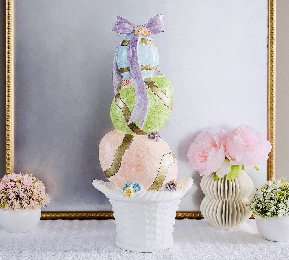 🩵🩷NIB Valerie Parr Hill Decorative Pastel Easter Egg Basket