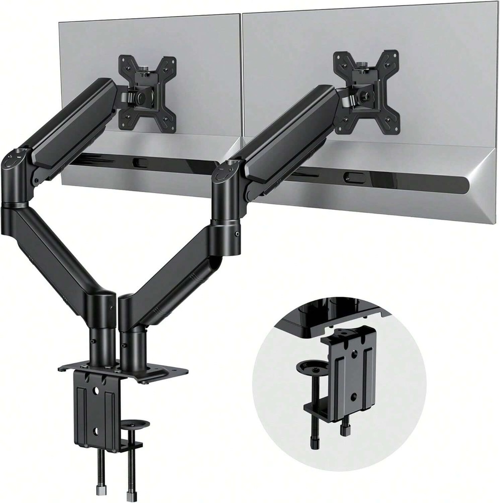 Dual Monitor Stand For Desk-Monitor Arms For 2 Monitors With C Clamp, Grommet Mo