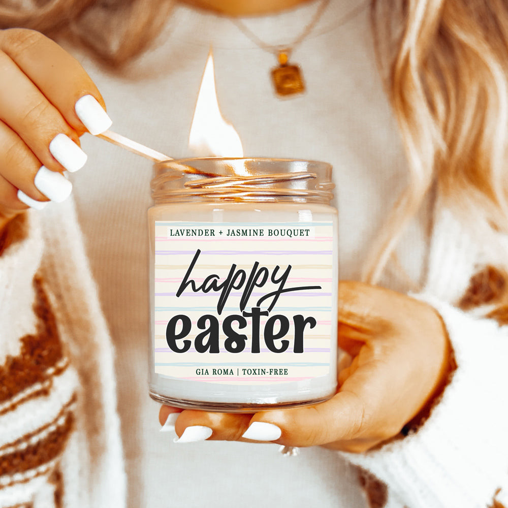 Happy Easter Scented Candle for Festive Spring Decor