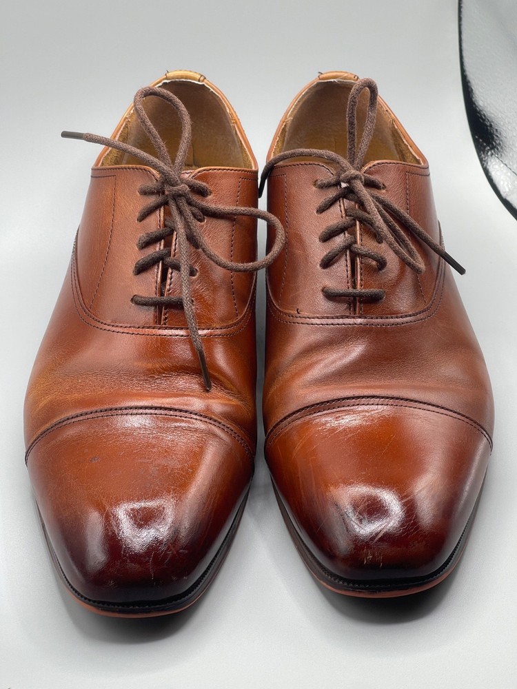Florsheim Cognac Leather Mens Oxford Shoe size 9.5 WIDE