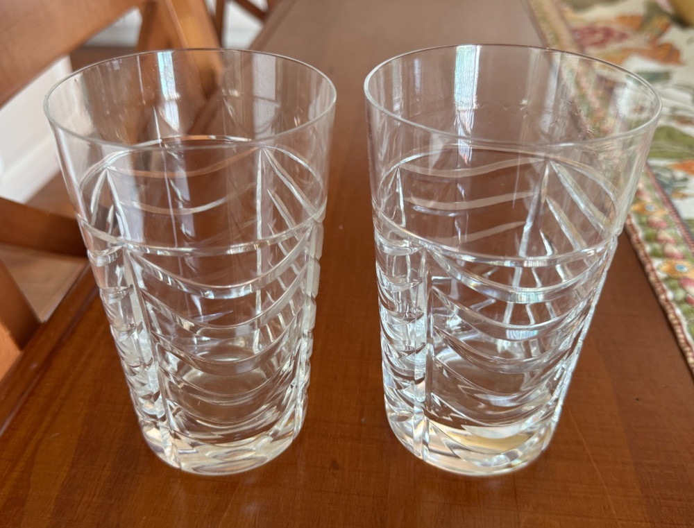Tiffany & Co SWAG Crystal Royal Brierly -- Set of 2 Highball Glasses 5