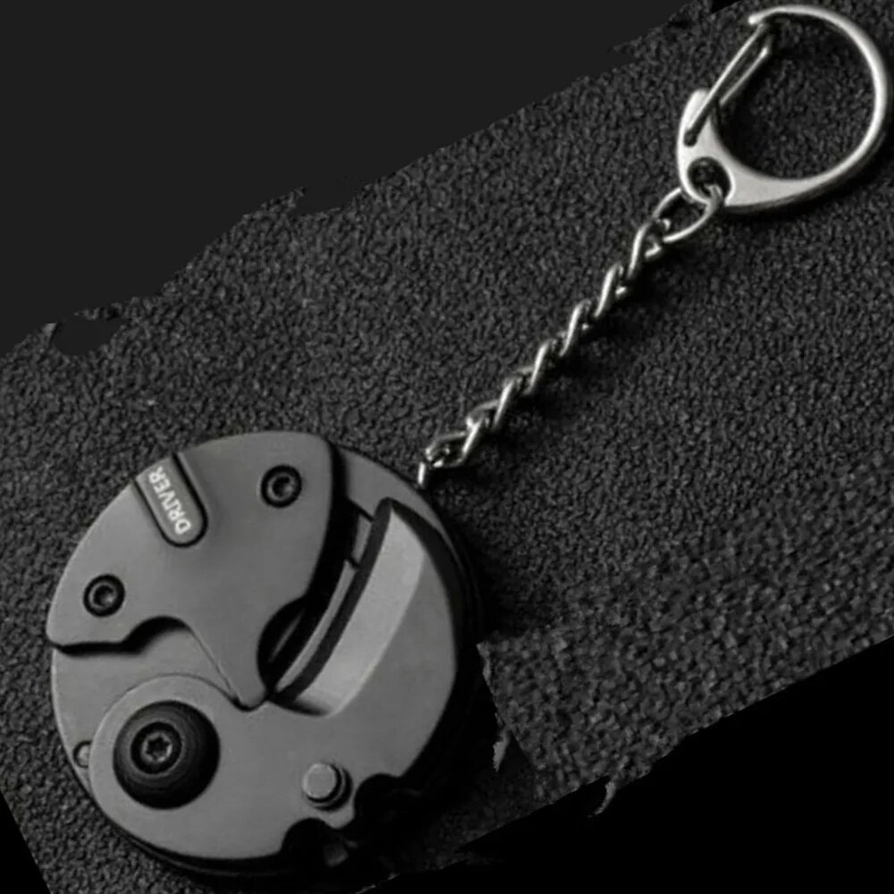 Multifunctional Keychain Screwdriver Hexagon Coin Outdoor EDC Tool Mini Keychain