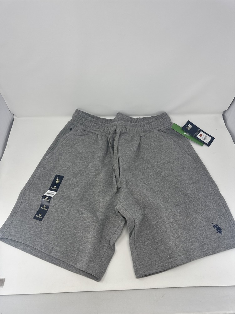 U.S. Polo Assn. Mens Jogger Shorts Medium M Heather Gray Athletic Casual
