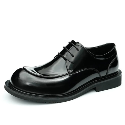 Leather Shoes Large Fit Shiny Business Casual Shoes