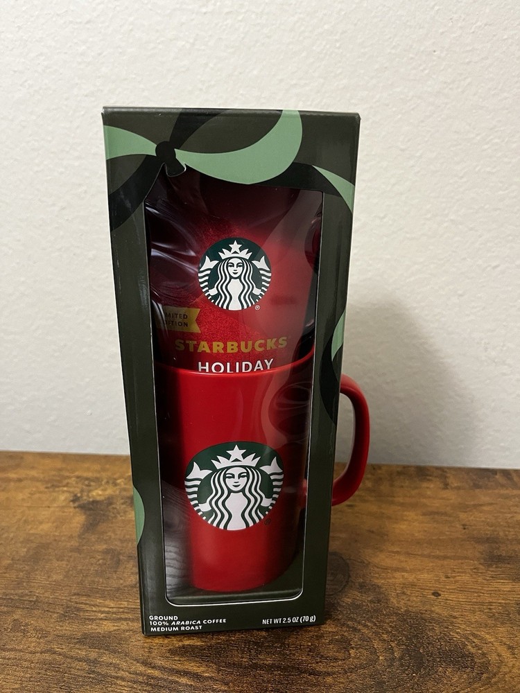 New 2025 Starbucks Holiday Blend Coffee Red Mug 15oz Gift Set LIMITED EDITION