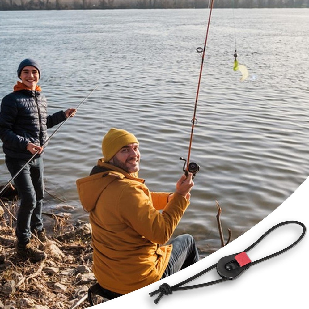 2pcs Fishing Rod Straps Portable Elastic Nylon And ABS 7.09 Inches±0.79 Inches