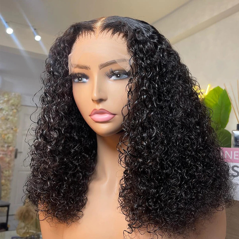 HD Curly Bob 5x5 Glueless Lace Front Human Hair Wig Ready to Wear