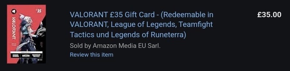 valorant gift card £35-image