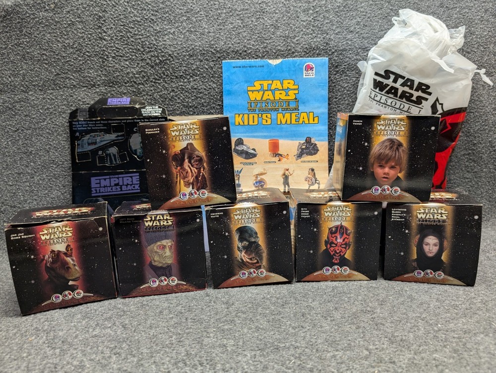 1999 Star Wars Episode I Taco Bell KFC Pizza Hut Kids Meal Toys set of 11