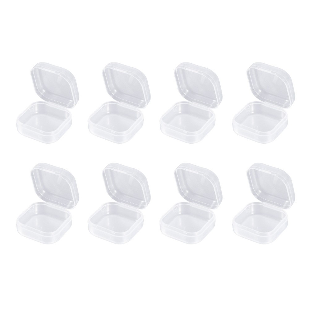 24-Piece Mini Clear Plastic Storage Box Organizer Set for Small Items