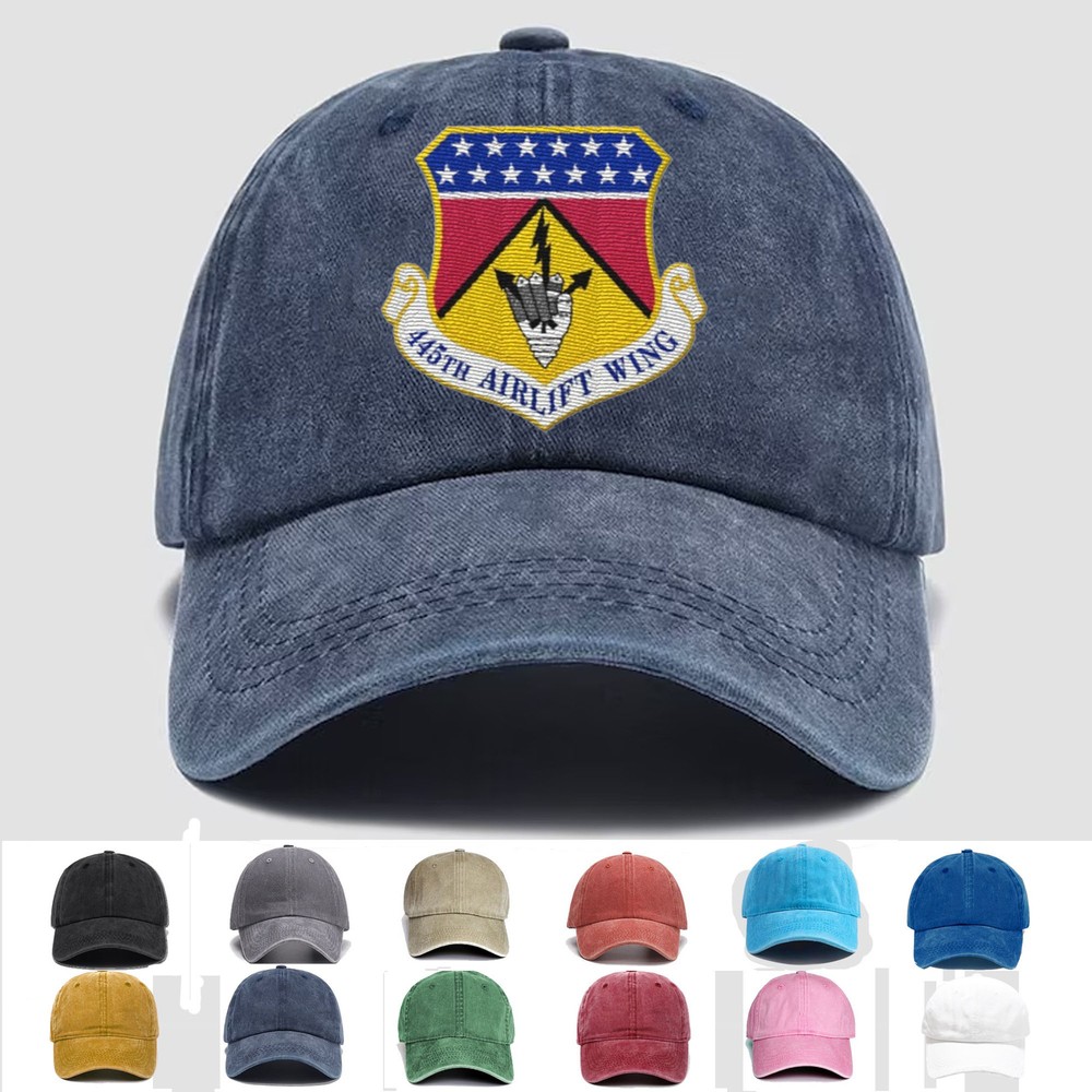 Custom Embroidered Hat 445th Airlift Wing, Veteran Cap, Trucker Hat, Gift Idea