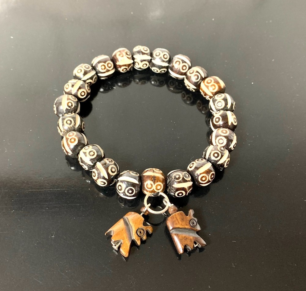 Cyber Monday Sale Tibetan Yak bone beads wrist Bracelet Bangle - Handcrafted in-image