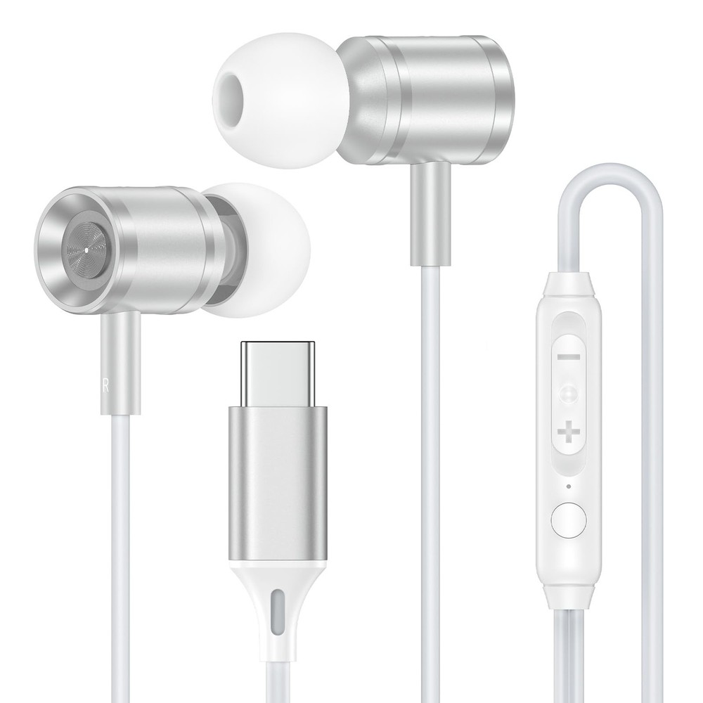 USB Earphones Wired Earbuds for iPhone 17 16e 16 15 Max, Headphones with Mic ...