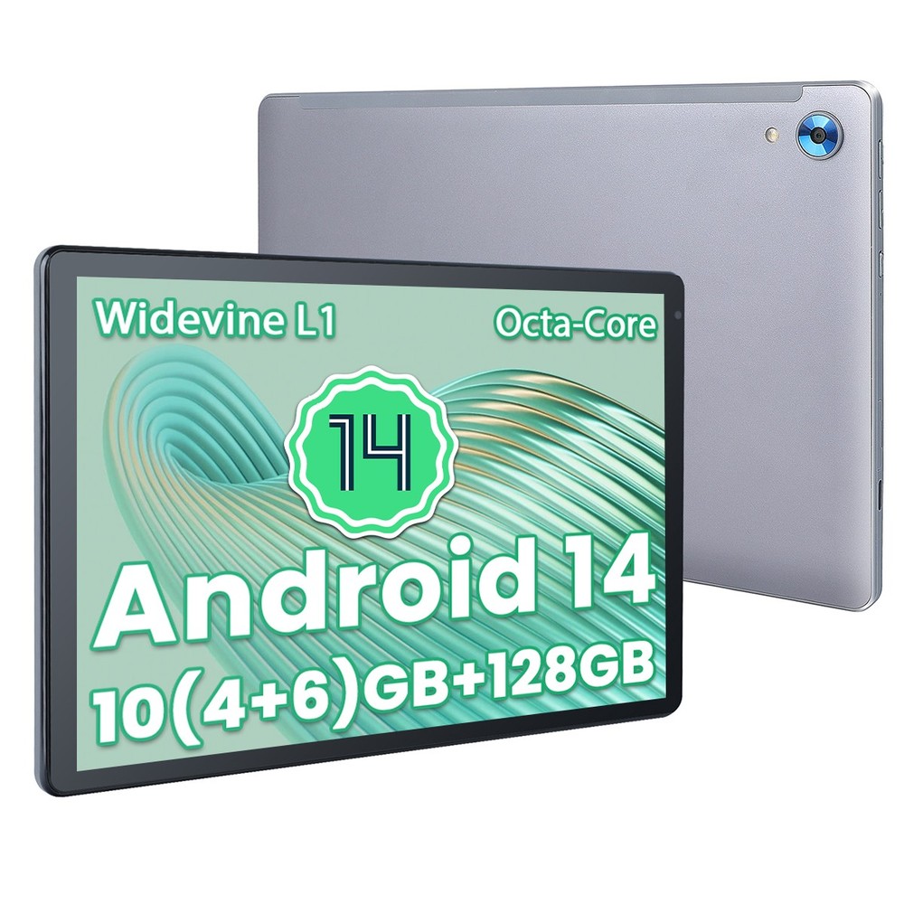 10.1 inch Android 14 Tablet 10+128GB IPS Touchscreen Octa-core Processor Wi-Fi 6